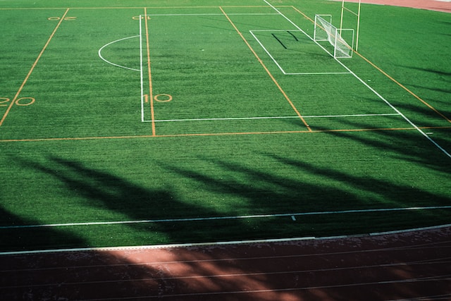 sport field with fake grass